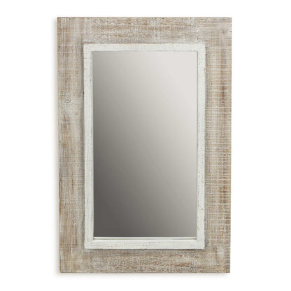 HomeRoots Rectangular Rustic White Wash Finish Wall Mirror