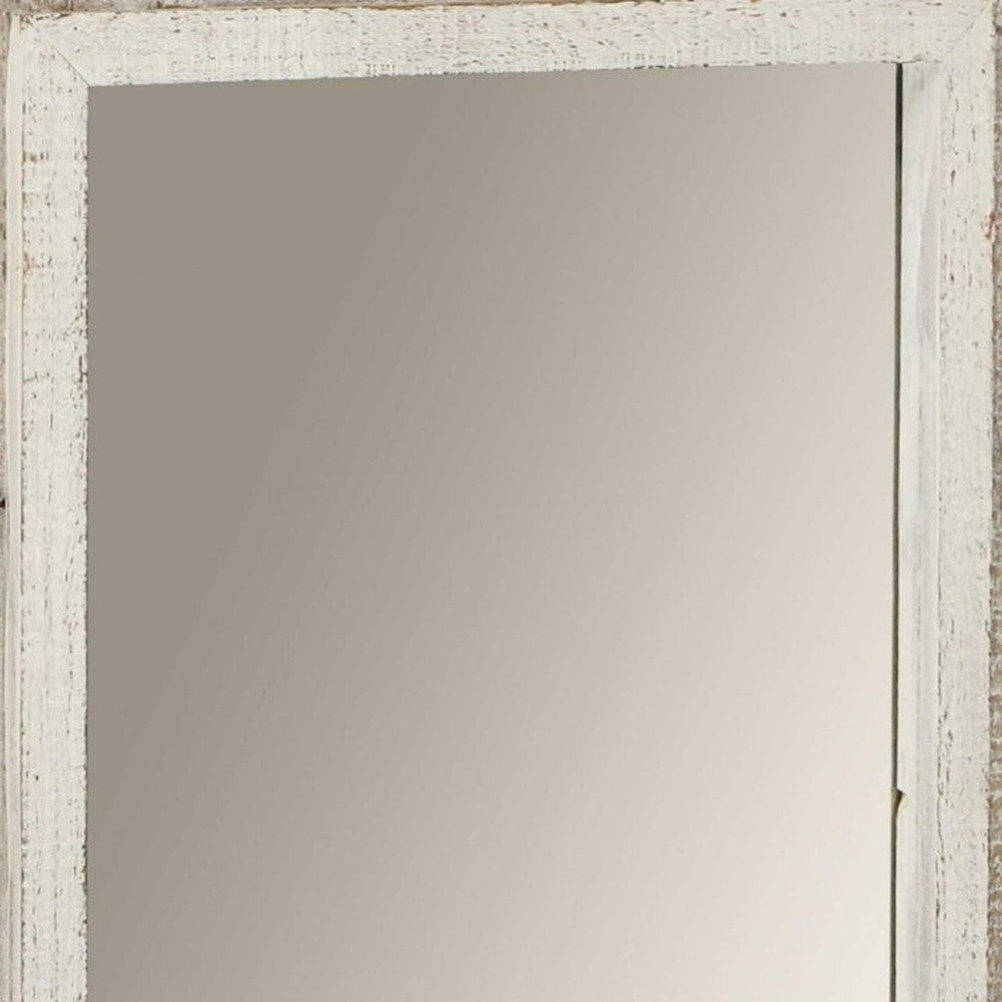 HomeRoots Rectangular Rustic White Wash Finish Wall Mirror