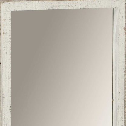 HomeRoots Rectangular Rustic White Wash Finish Wall Mirror
