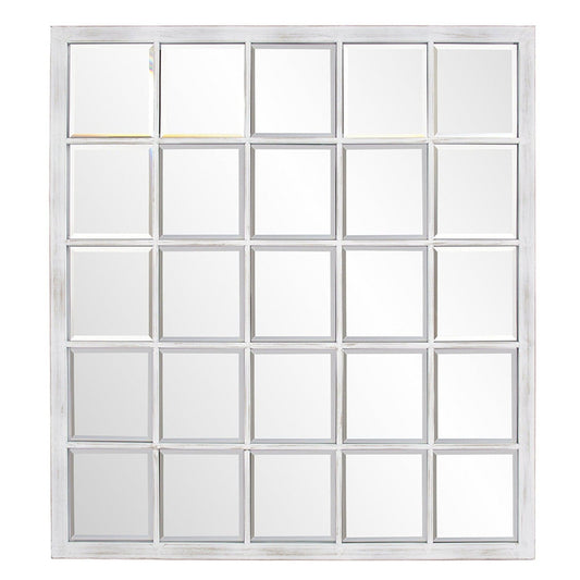 HomeRoots Rectangular Whitewash Window Pane Tile Mirror