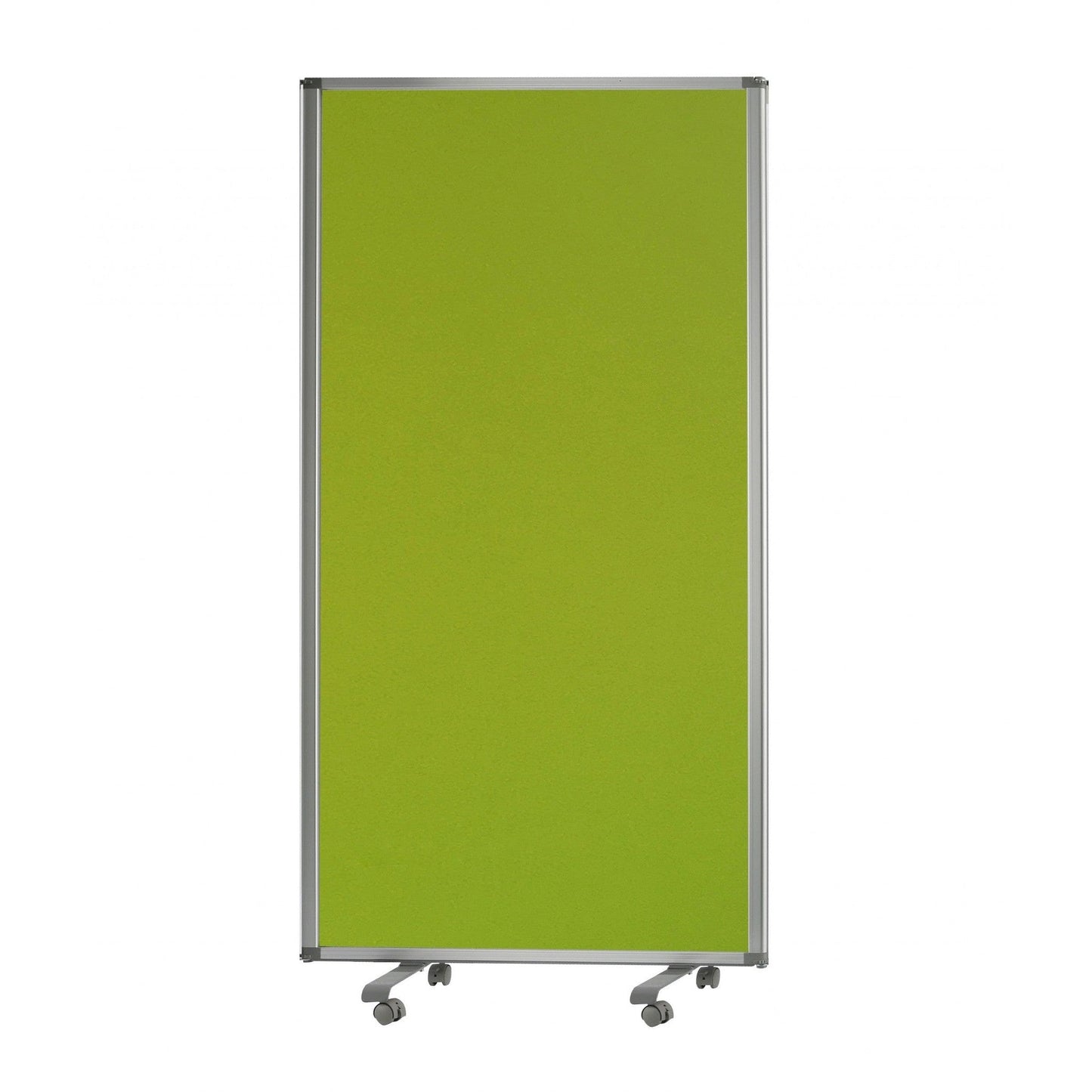 HomeRoots Rolling Three Panel Room Divider Screen in Green Finish