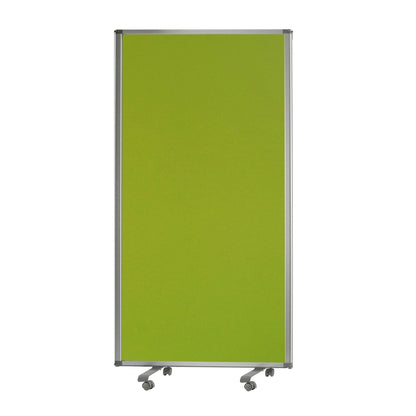 HomeRoots Rolling Three Panel Room Divider Screen in Green Finish