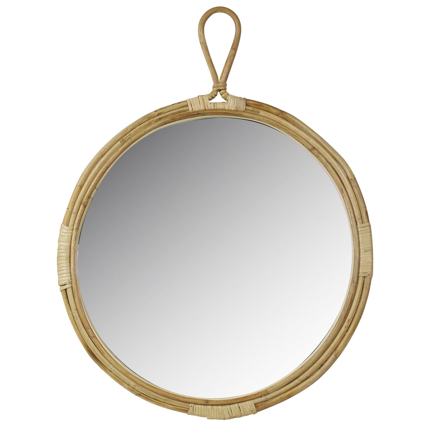 HomeRoots Round Bamboo Wall Mirror