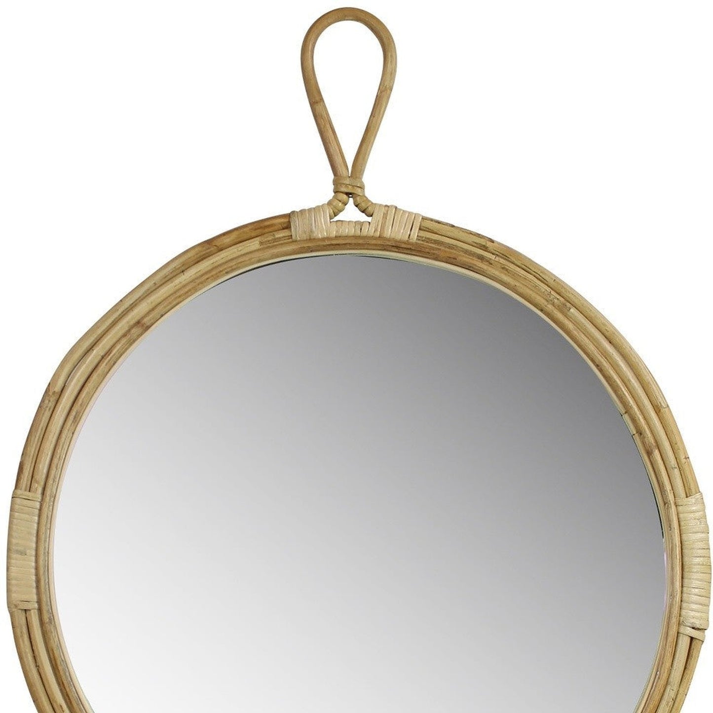 HomeRoots Round Bamboo Wall Mirror
