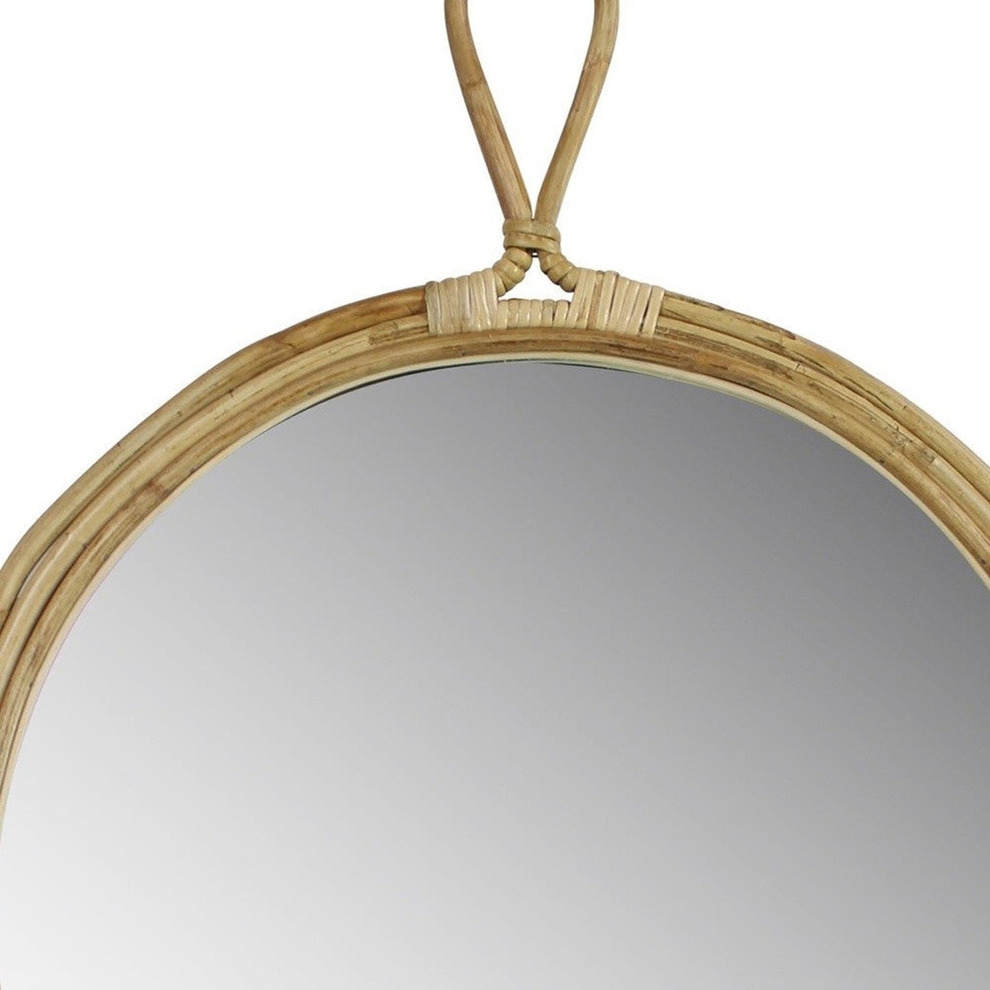 HomeRoots Round Bamboo Wall Mirror