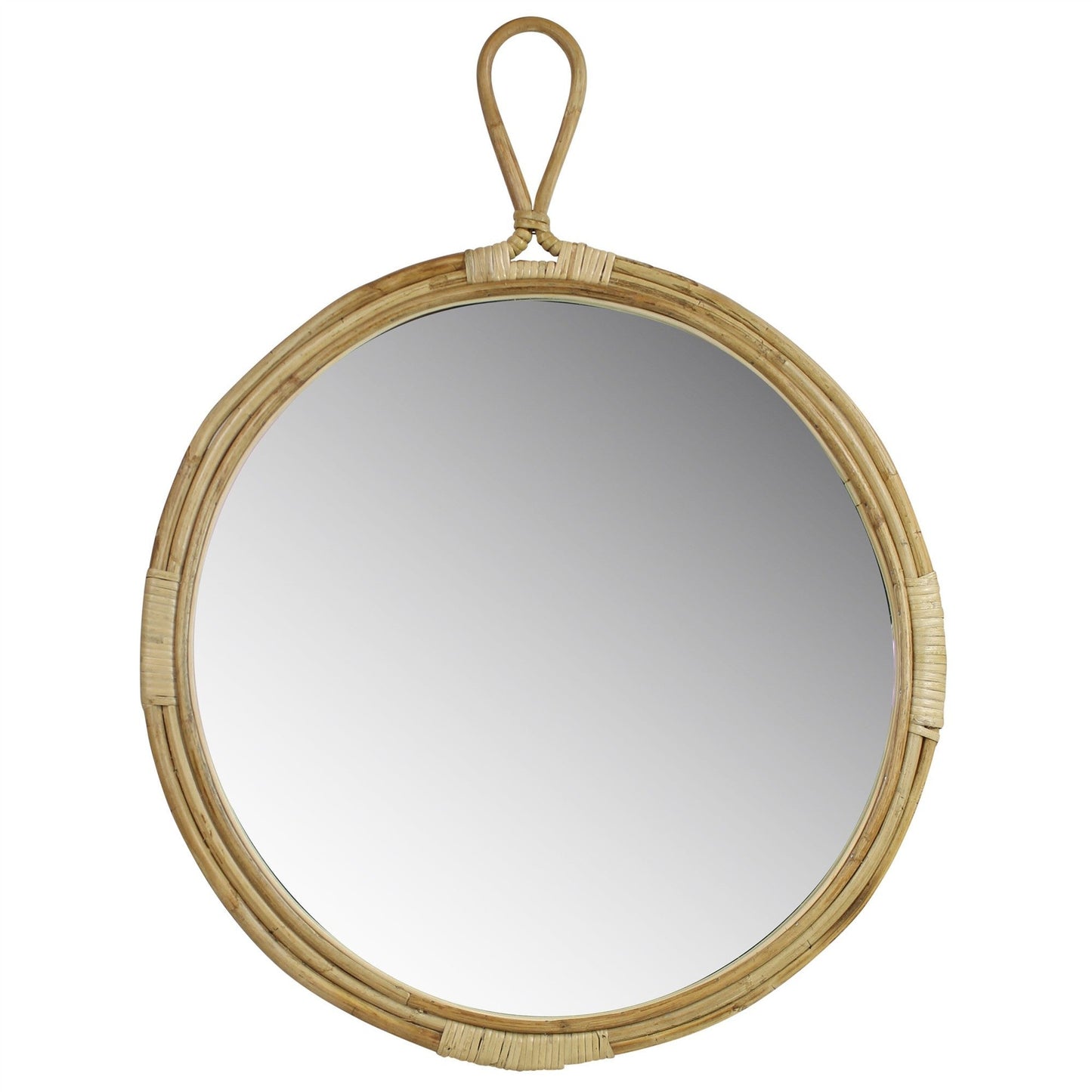 HomeRoots Round Bamboo Wall Mirror