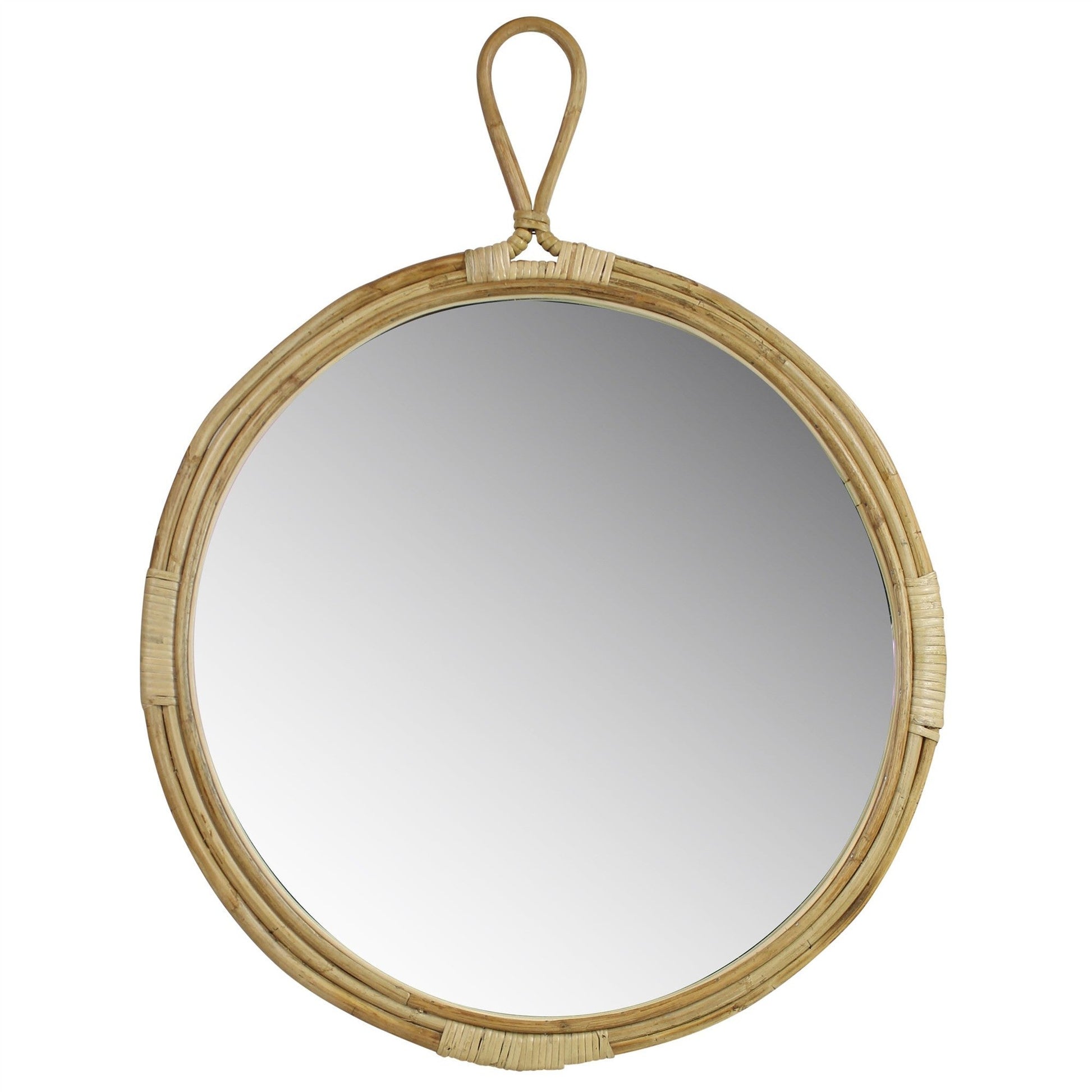 HomeRoots Round Bamboo Wall Mirror