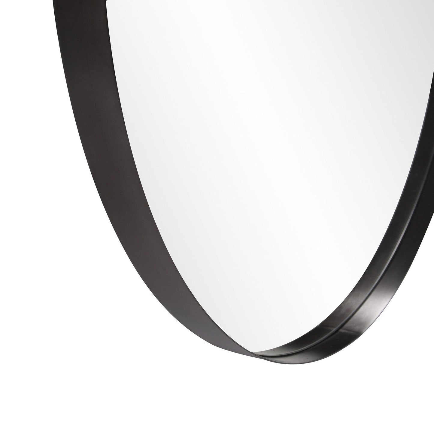 HomeRoots Round Stainless Steel Frame with Brushed Black Finish