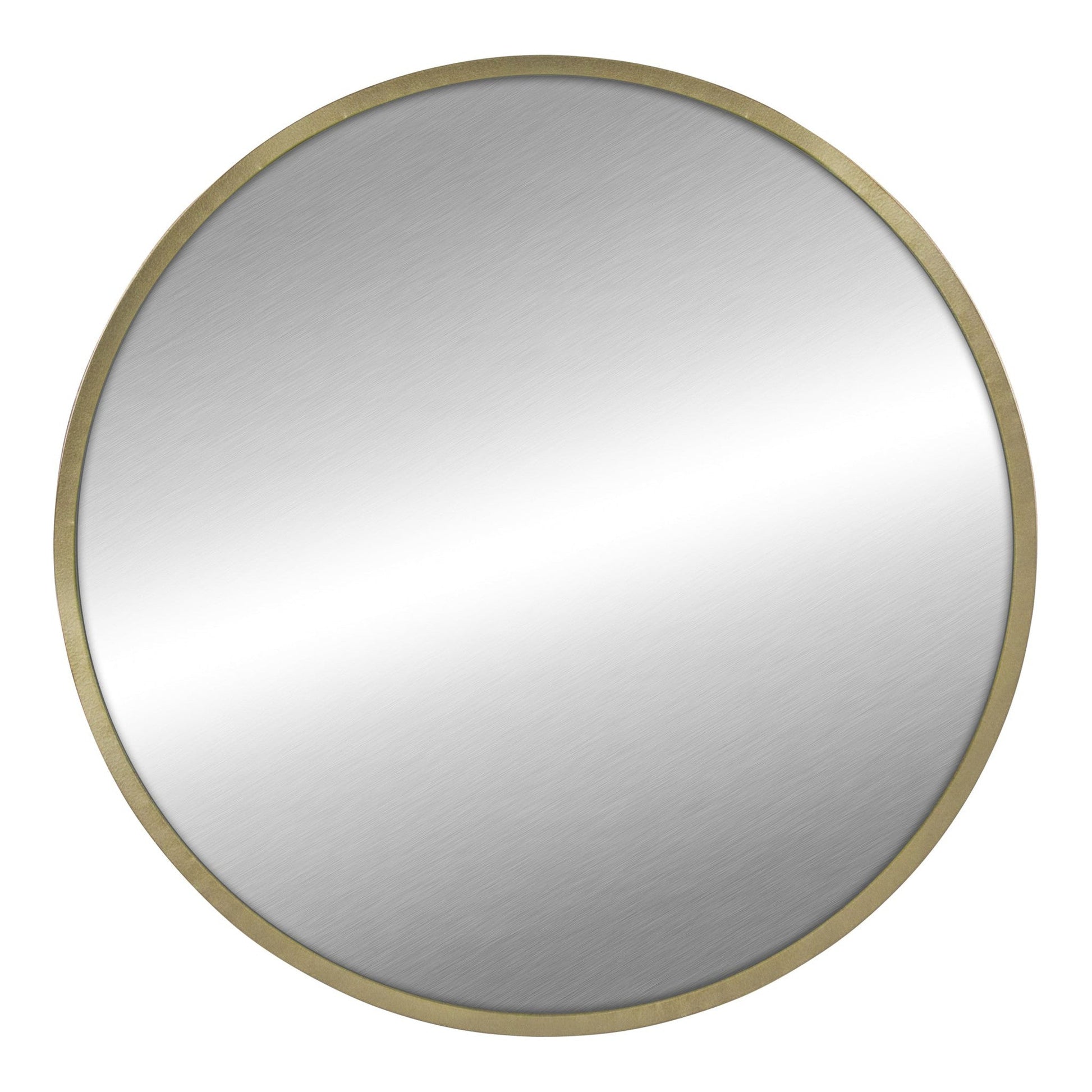 HomeRoots Round Wall Mirror with Matte Gold Finish