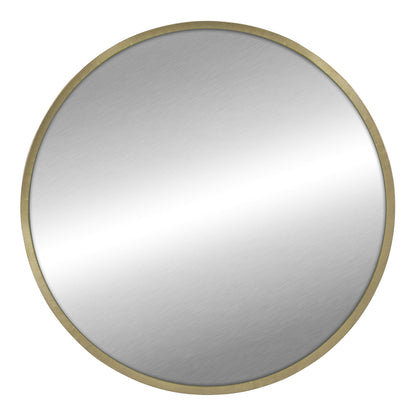 HomeRoots Round Wall Mirror with Matte Gold Finish