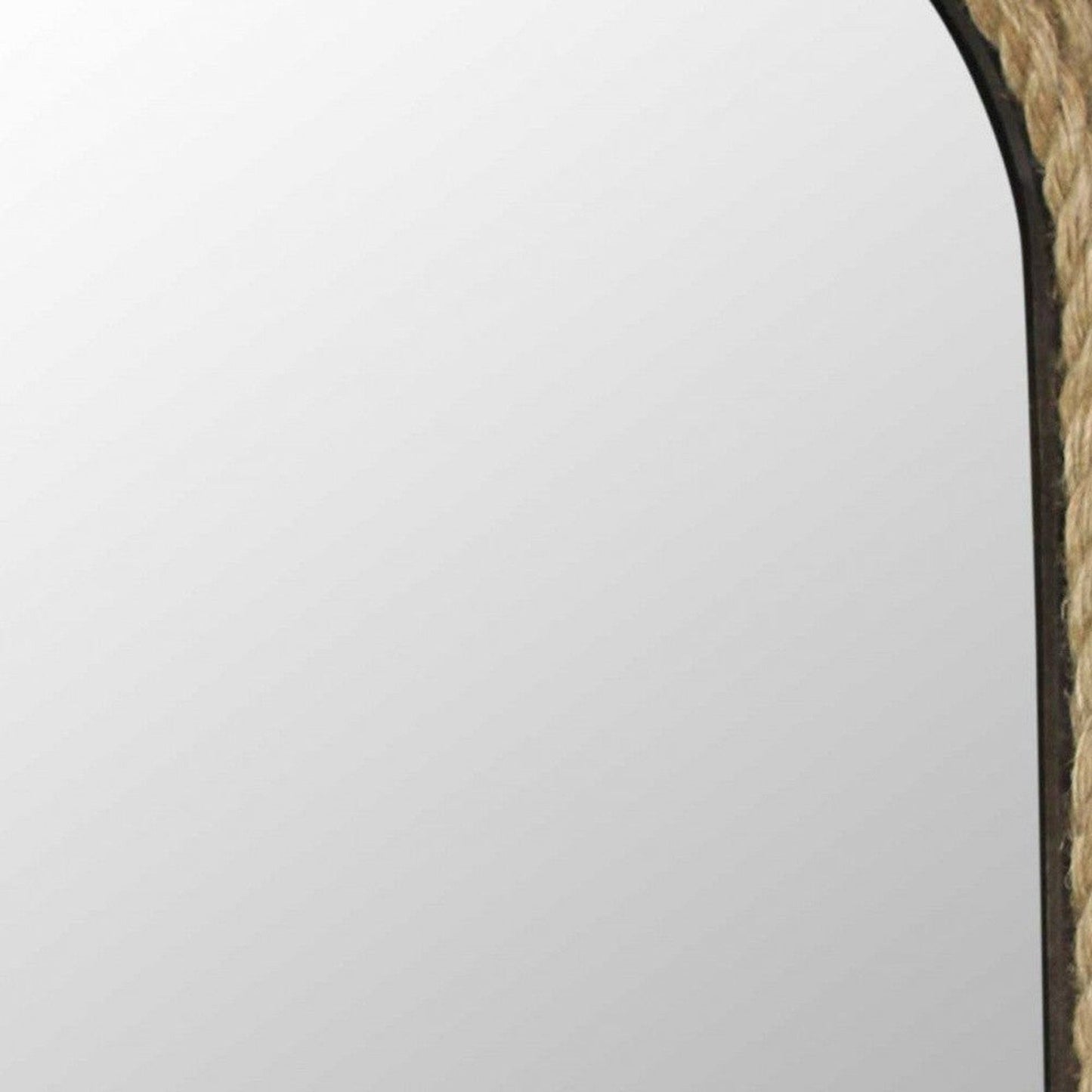 HomeRoots Rustic Rounded Rectangle Rope Braid Wall Mirror