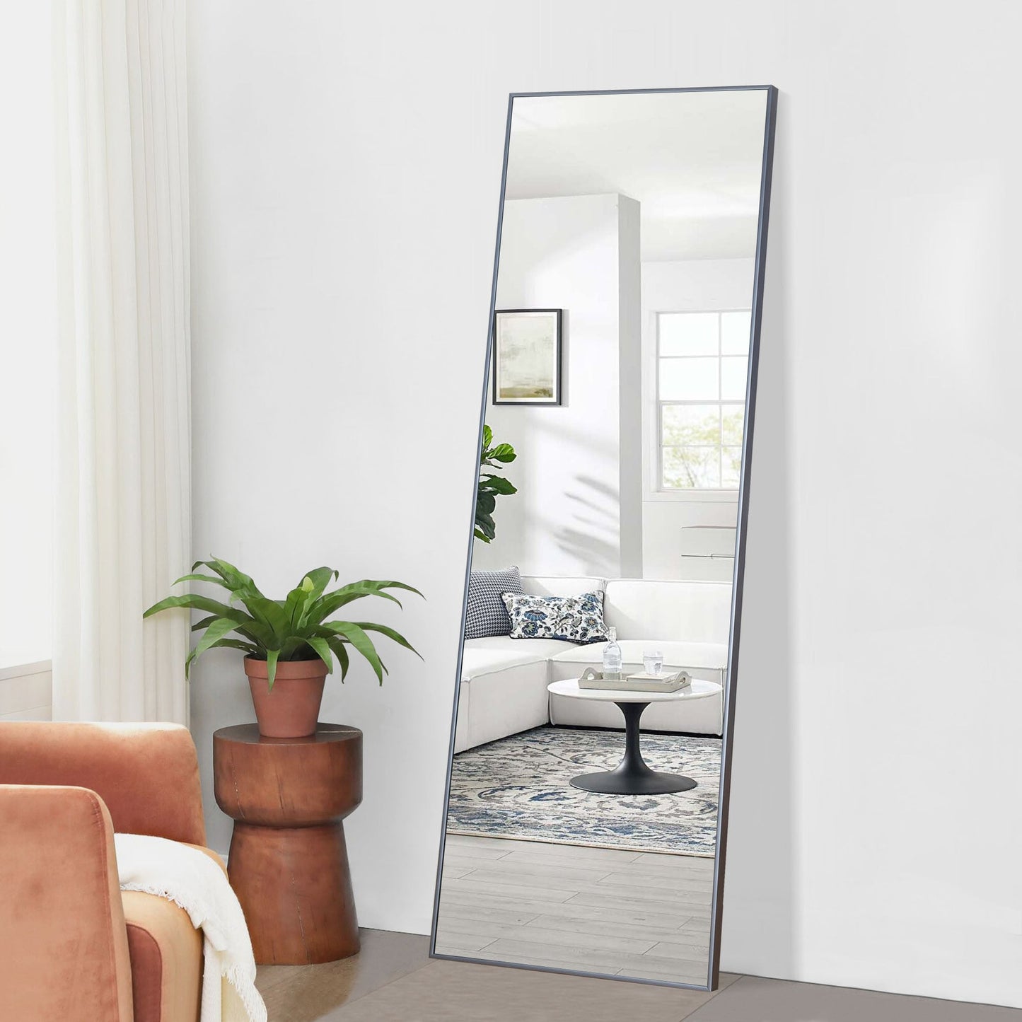 HomeRoots Sapphire Aluminum Framed Mirror