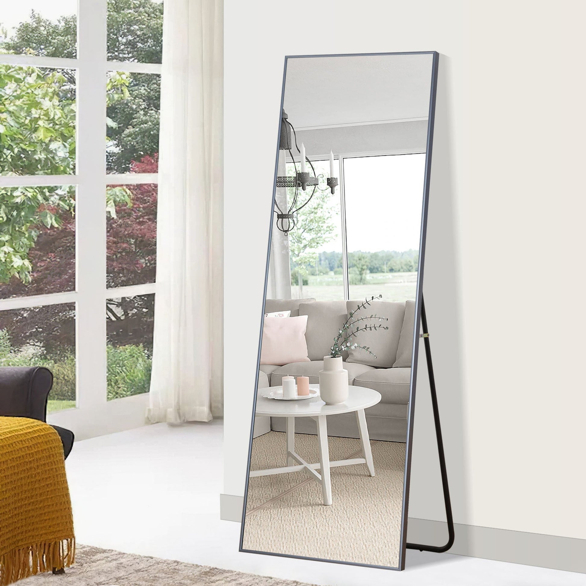 HomeRoots Sapphire Aluminum Framed Mirror