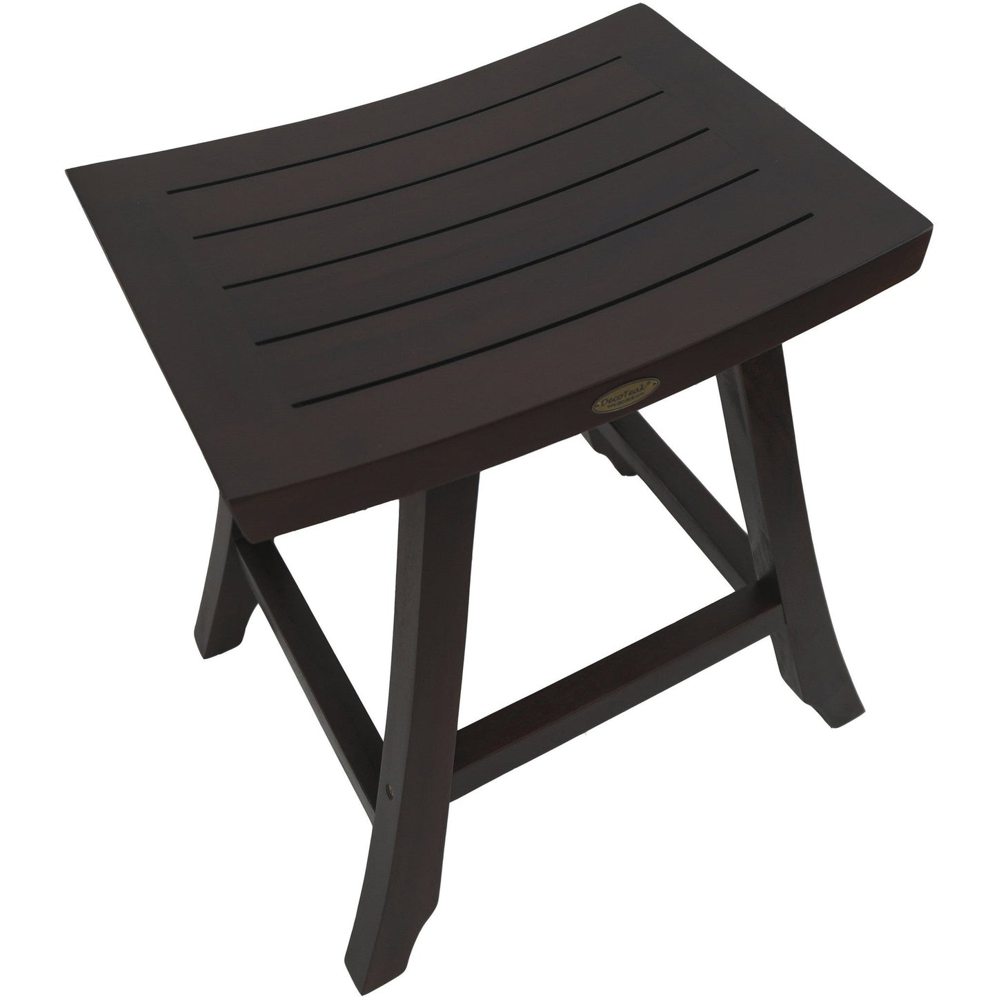 HomeRoots Satori 24" Tall Outdoor Teak Bistro Patio Stool in Dark Brown Finish