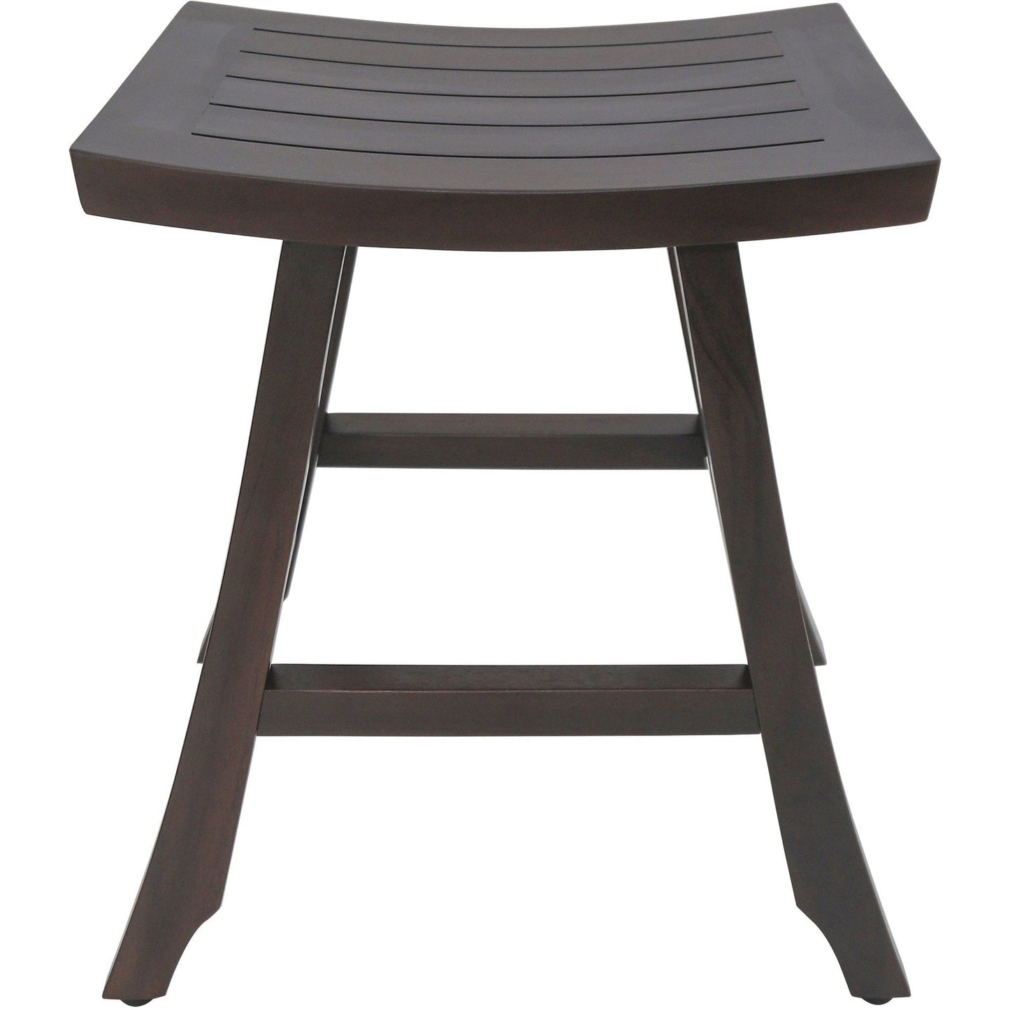 HomeRoots Satori 24" Tall Outdoor Teak Bistro Patio Stool in Dark Brown Finish