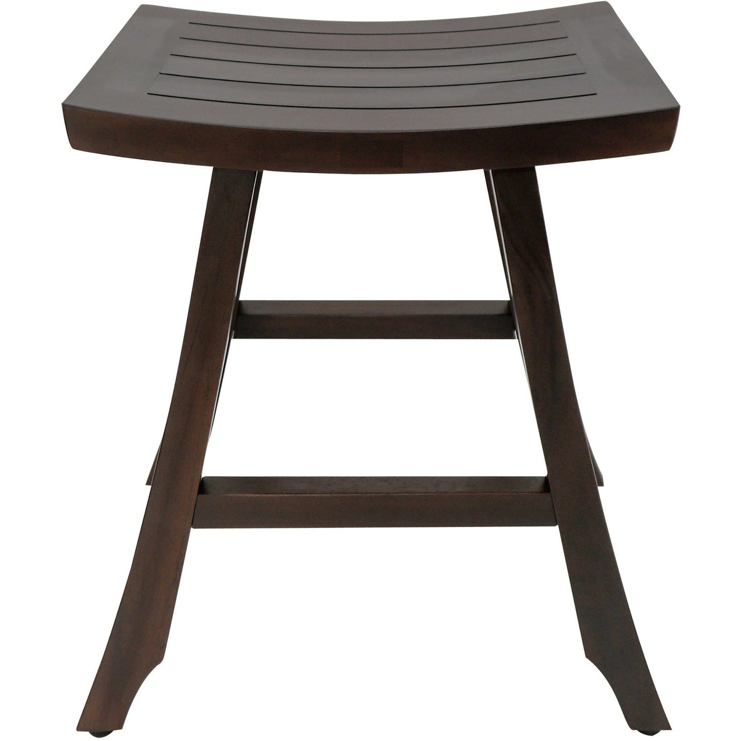 HomeRoots Satori 24" Tall Outdoor Teak Bistro Patio Stool in Dark Brown Finish