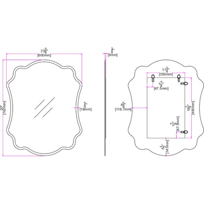 HomeRoots Scalloped Concave Glass Mirror
