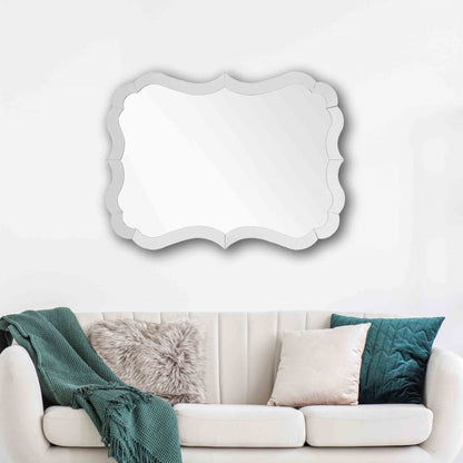 HomeRoots Scalloped Frameless Wall Mirror
