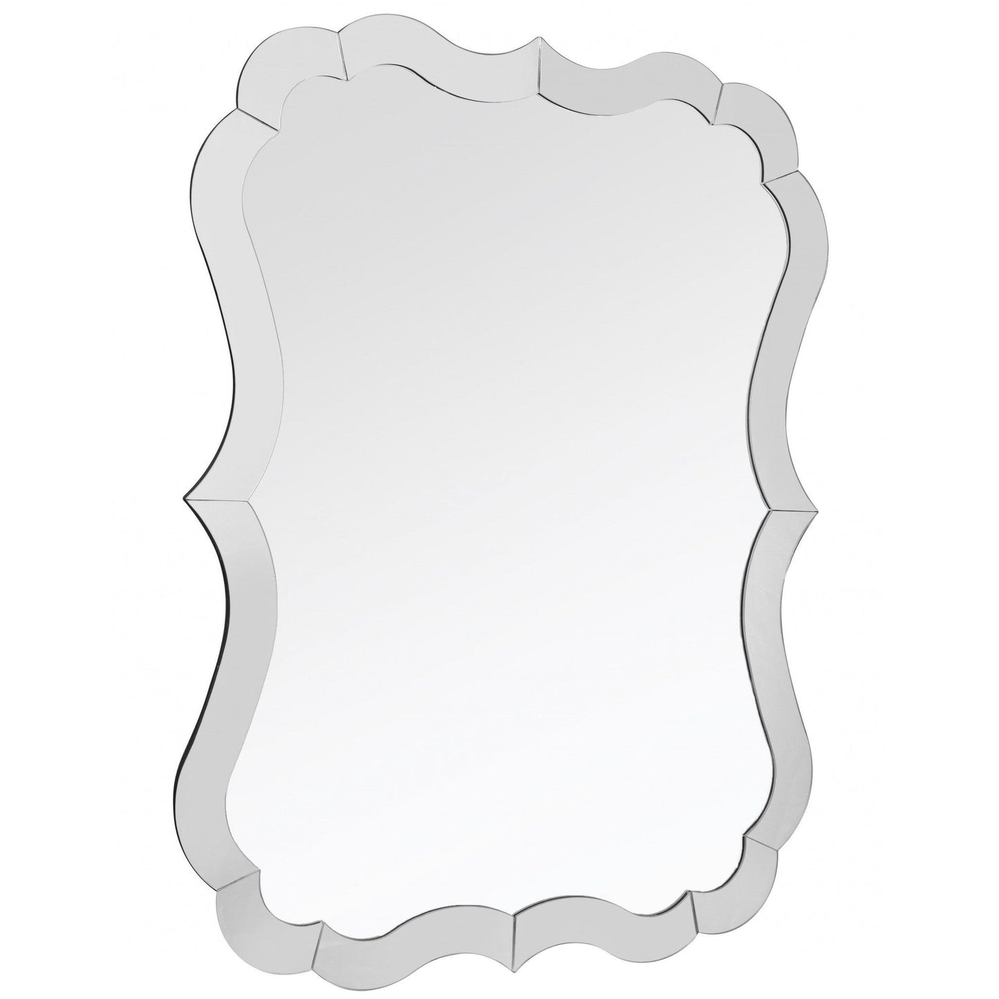 HomeRoots Scalloped Frameless Wall Mirror
