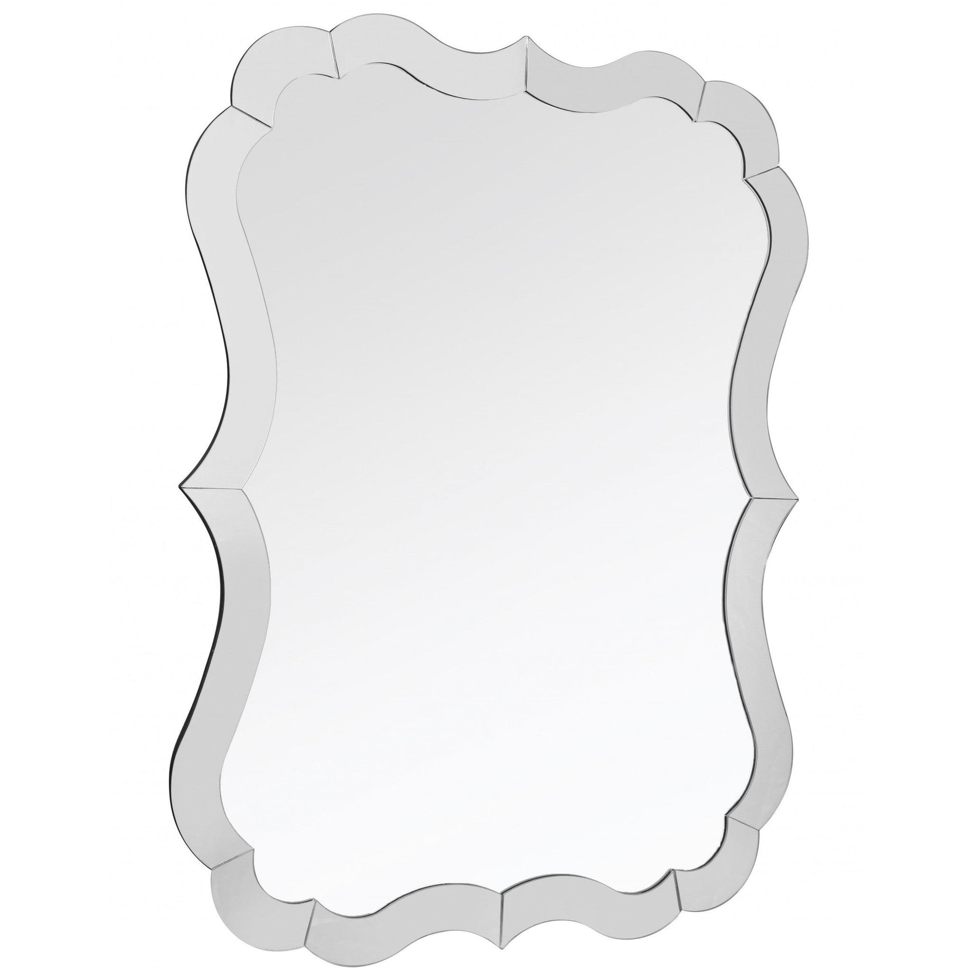 HomeRoots Scalloped Frameless Wall Mirror