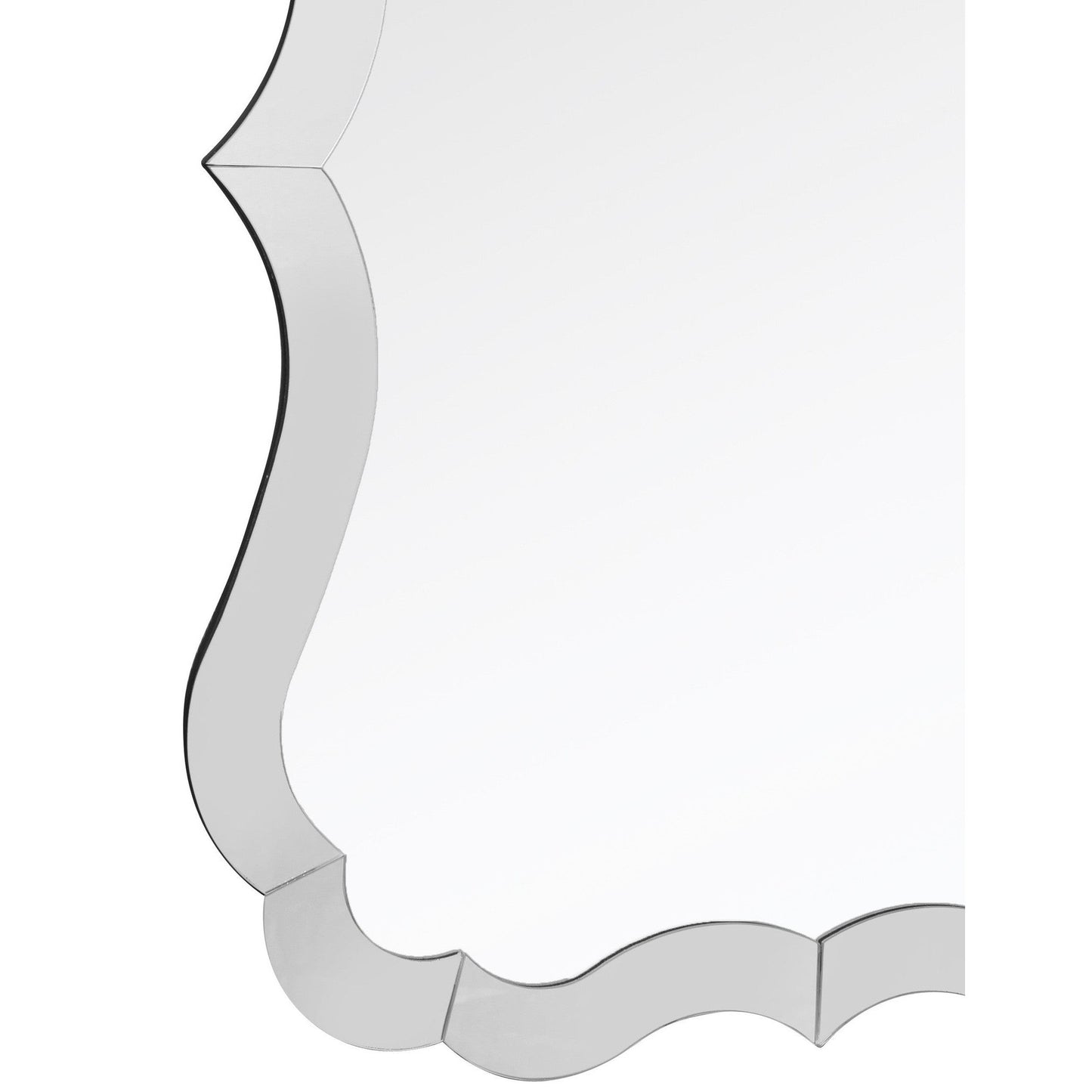 HomeRoots Scalloped Frameless Wall Mirror