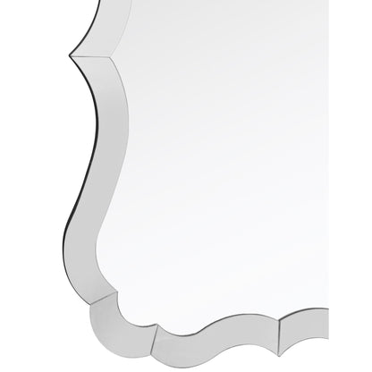 HomeRoots Scalloped Frameless Wall Mirror