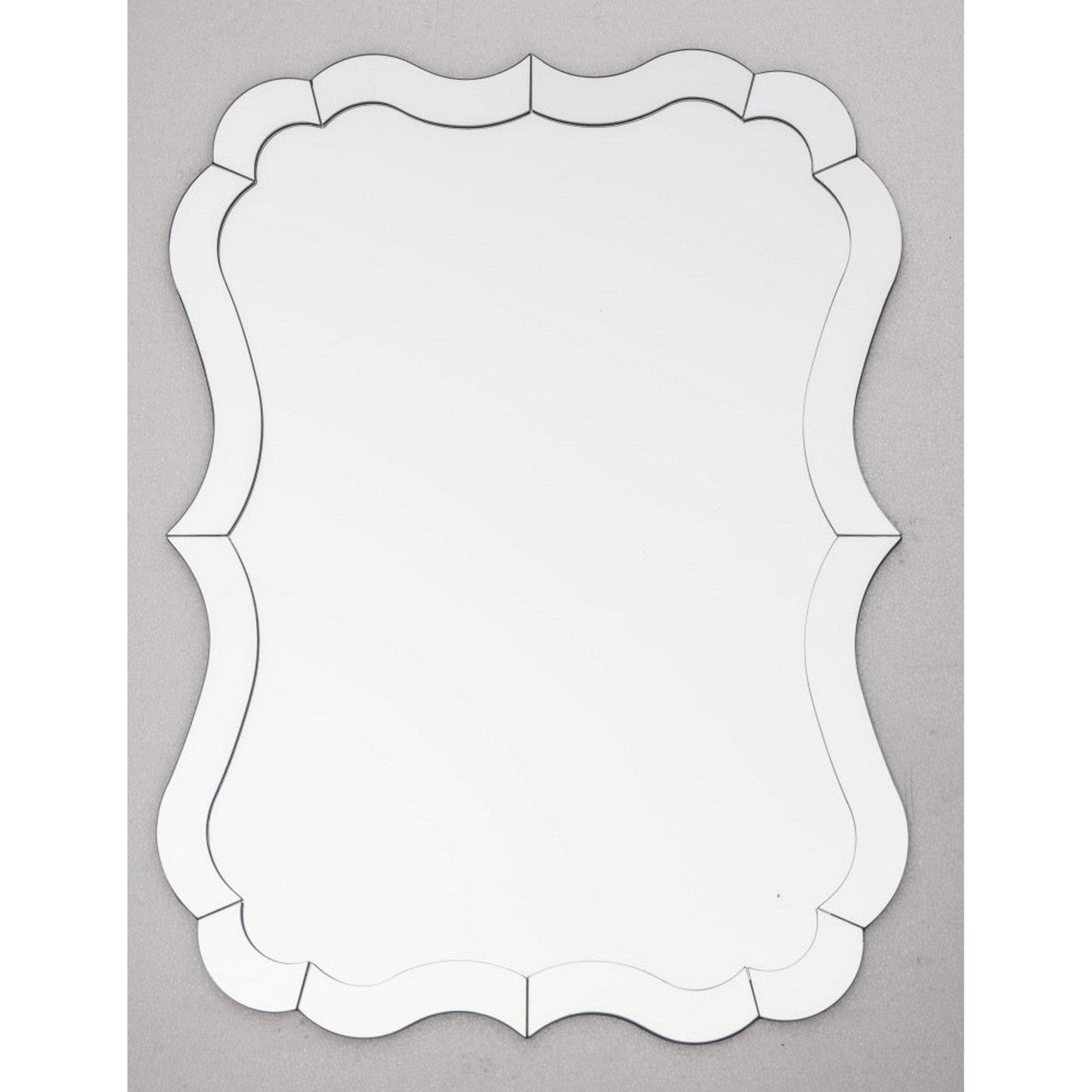 HomeRoots Scalloped Frameless Wall Mirror