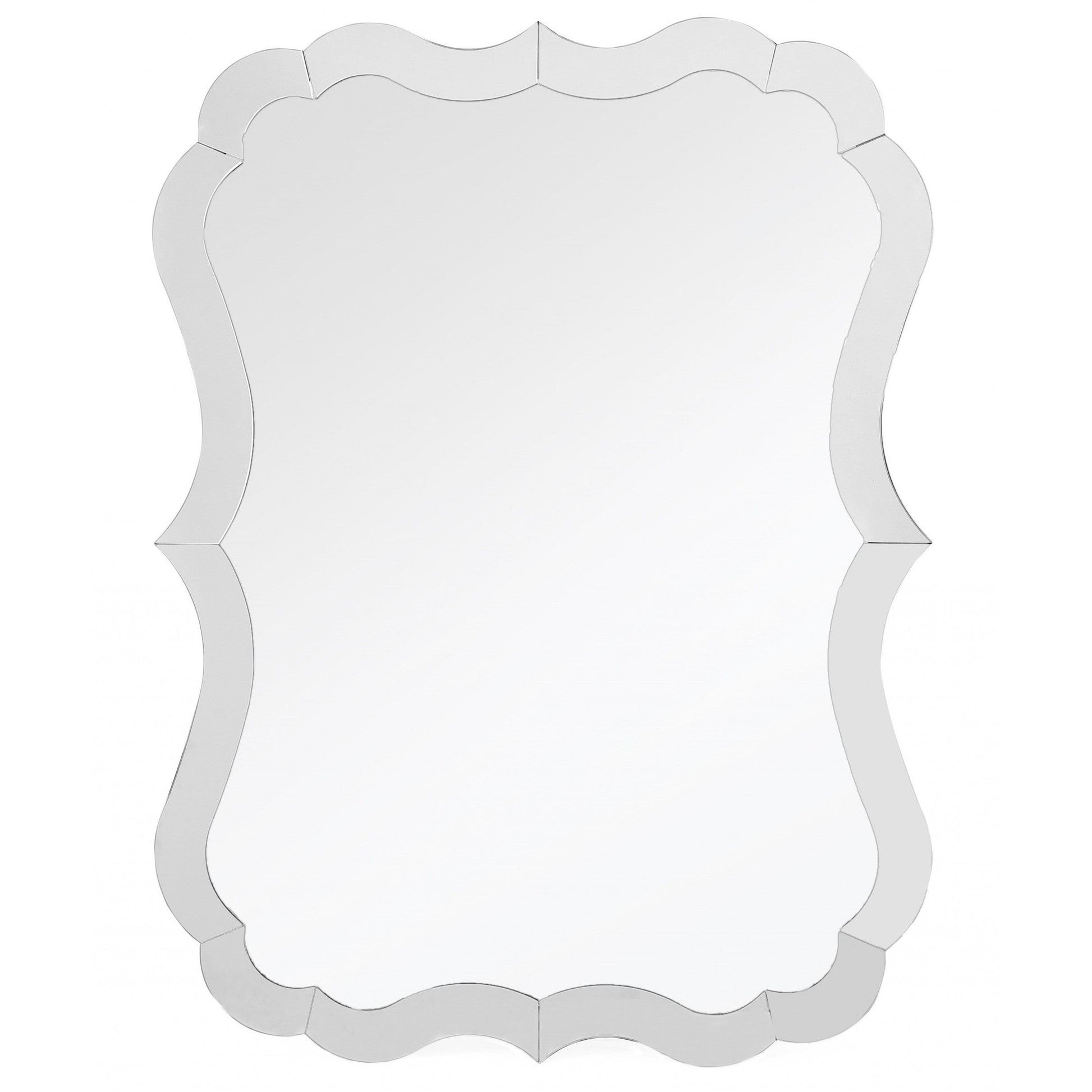 HomeRoots Scalloped Frameless Wall Mirror