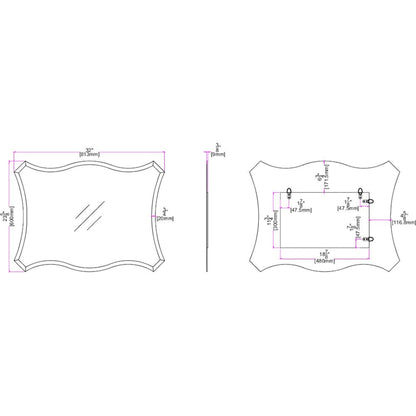 HomeRoots Scalloped Quatrefoil Glass Mirror