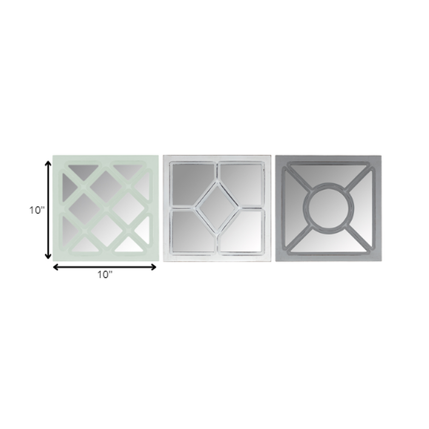 HomeRoots Set of 3 Geometric Wall Mirrors