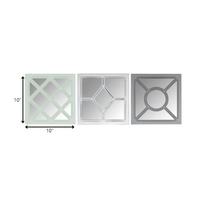 HomeRoots Set of 3 Geometric Wall Mirrors
