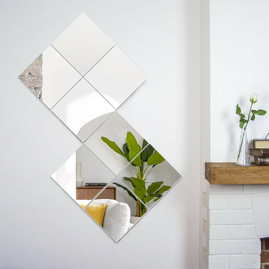 HomeRoots Set of Eight Modern Frameless Mirror Tiles