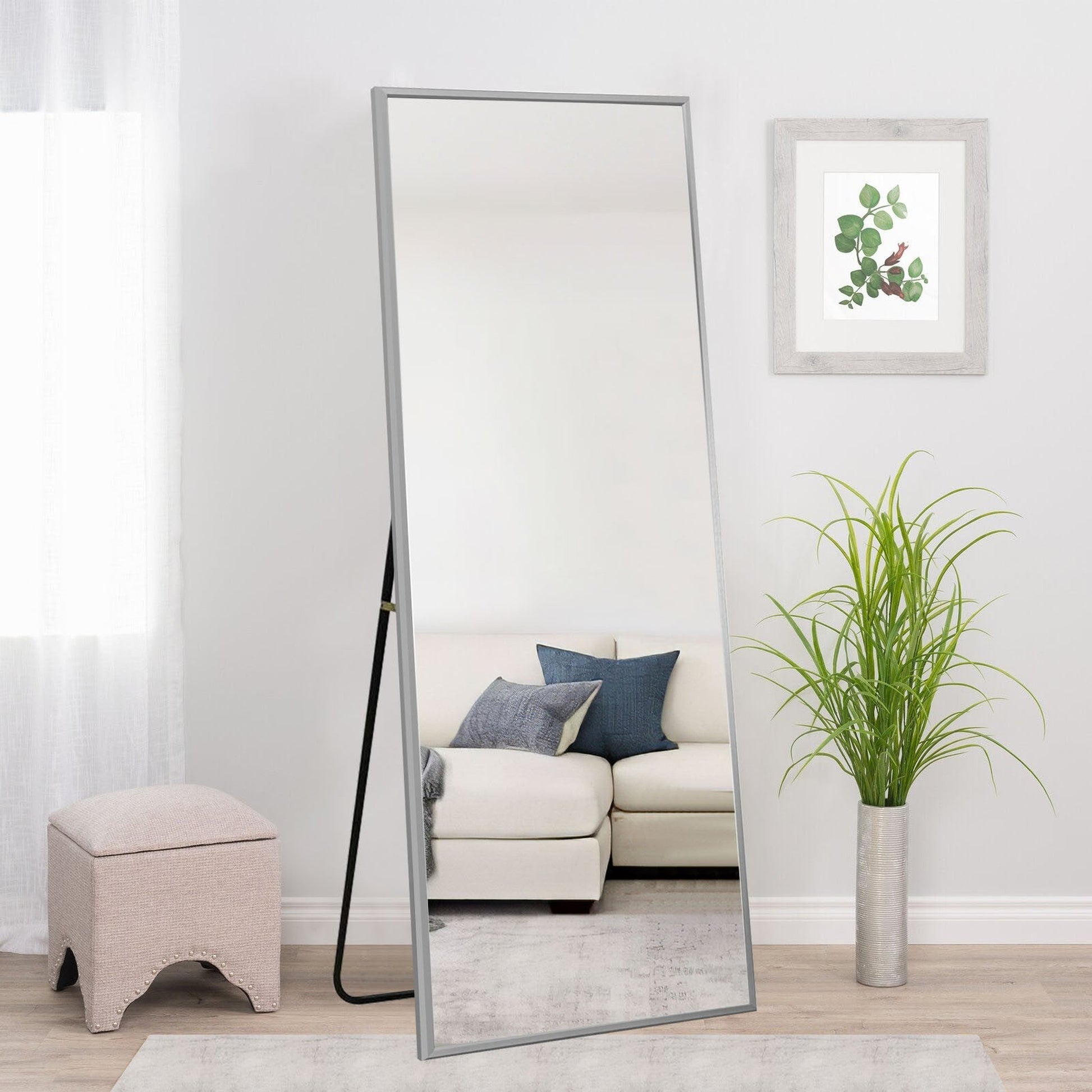 HomeRoots Silver Aluminum Framed Mirror