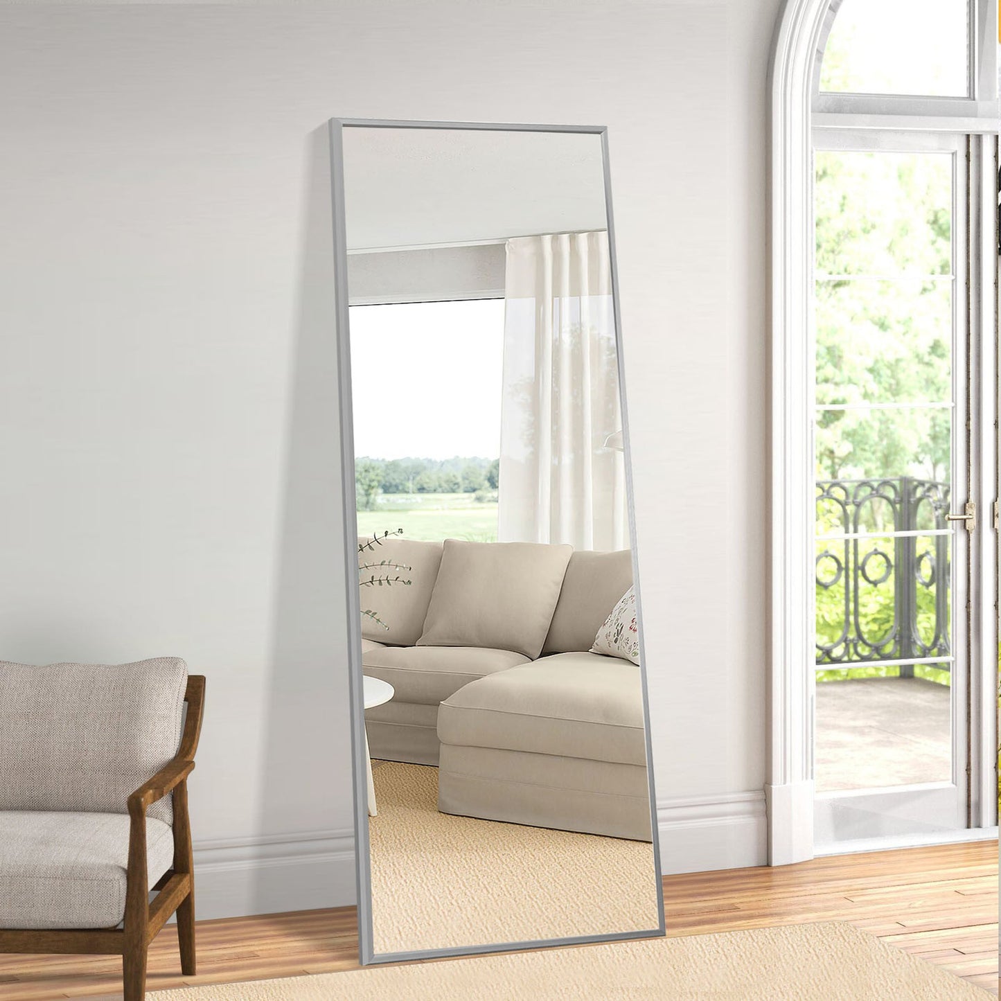 HomeRoots Silver Aluminum Framed Mirror