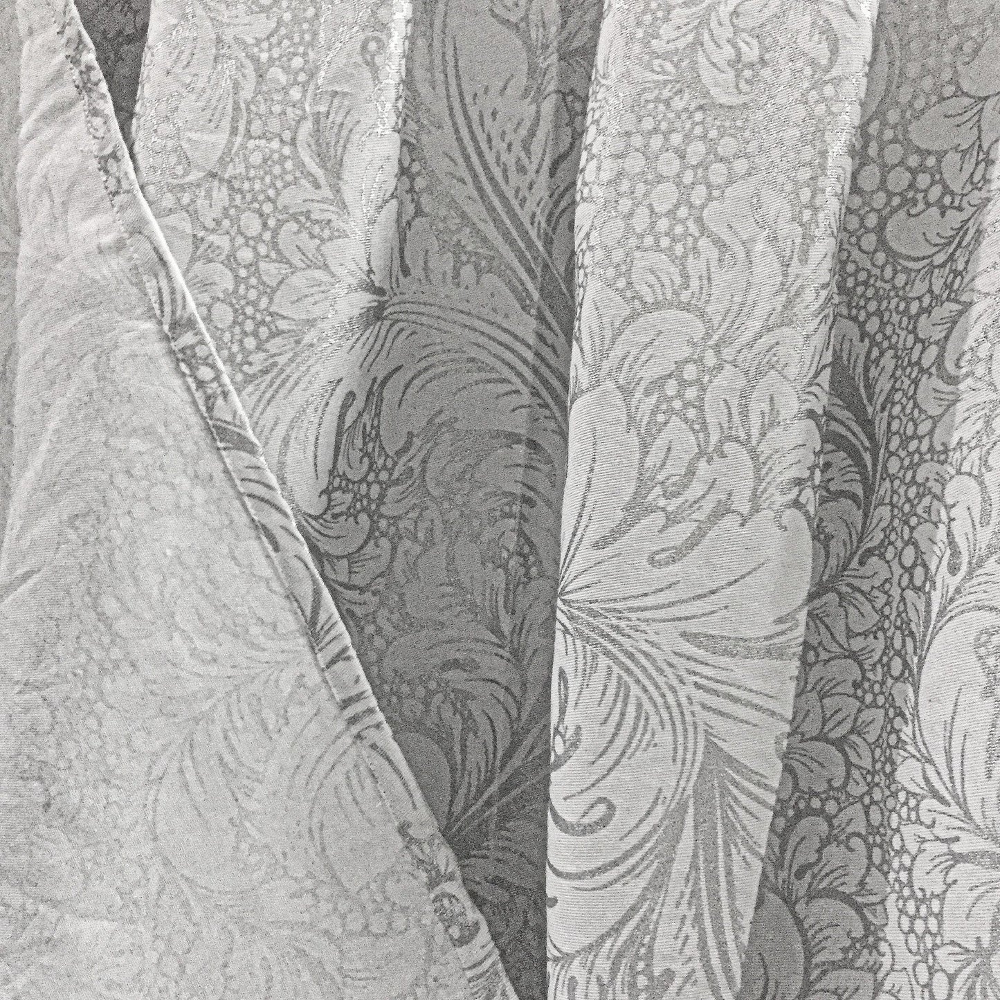 HomeRoots Silver Baroque Pattern Shower Curtain