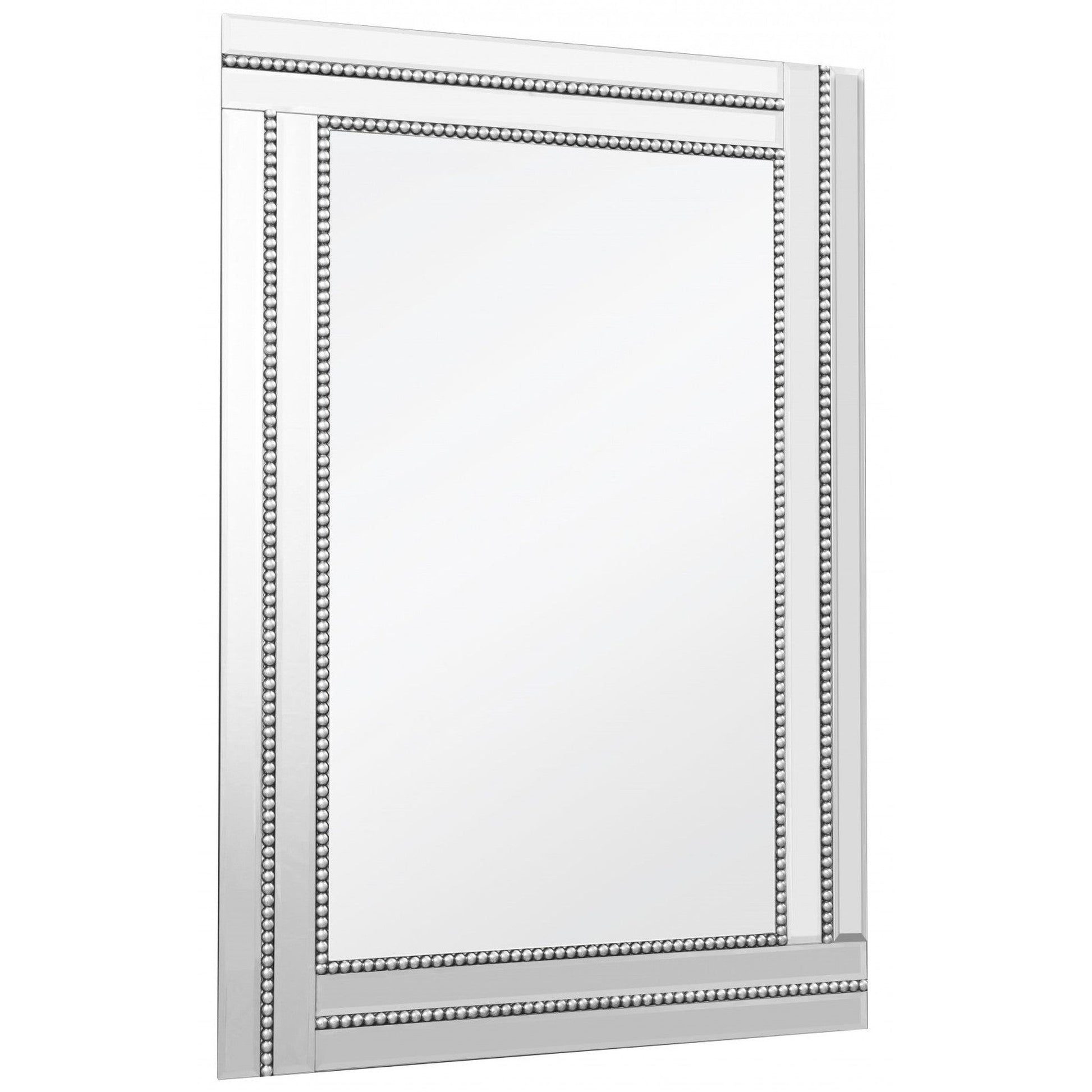HomeRoots Silver Beaded Frame Mirror