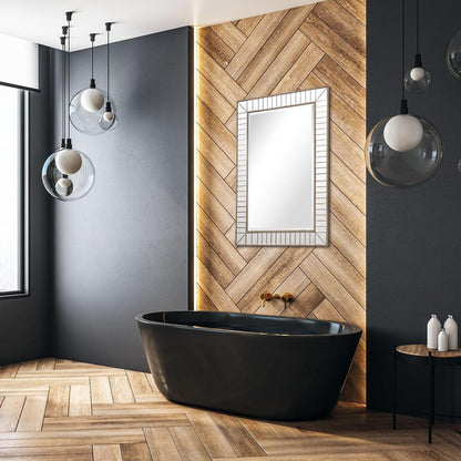 HomeRoots Silver Beaded Leaf Mirror