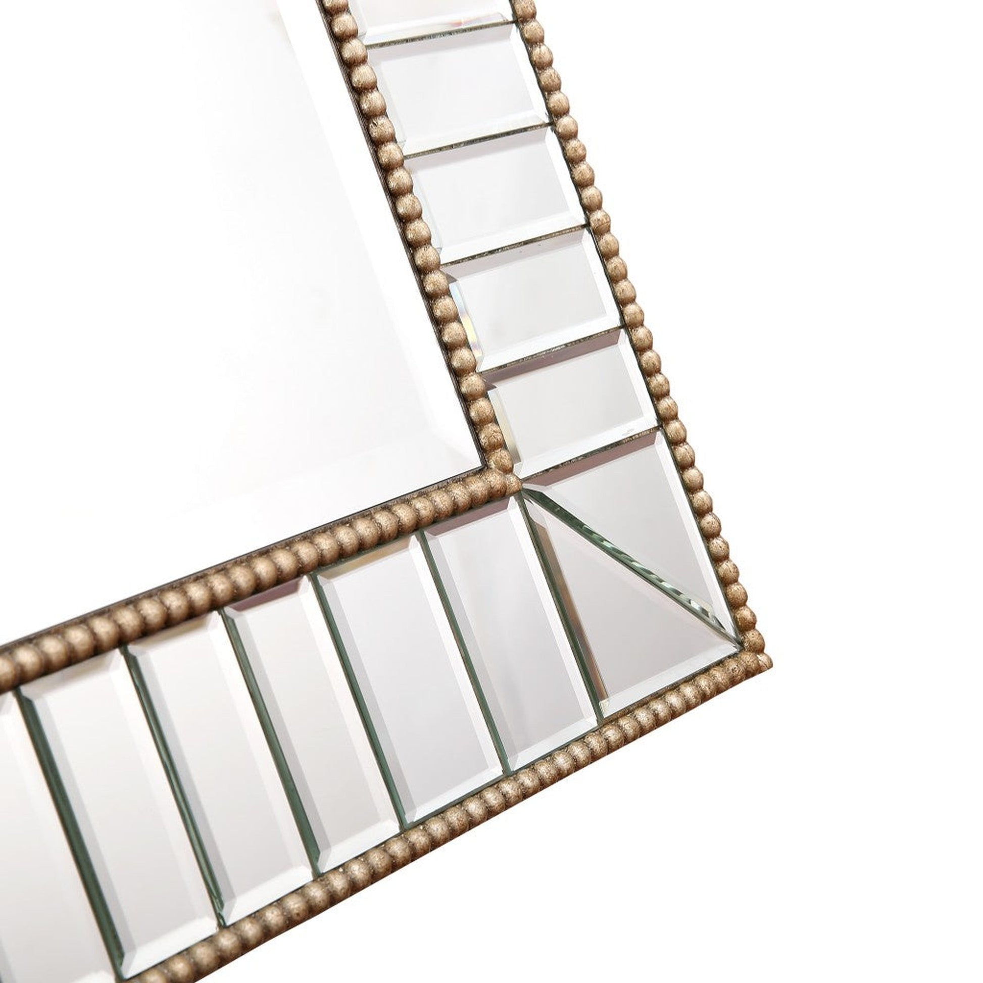 HomeRoots Silver Beaded Leaf Mirror