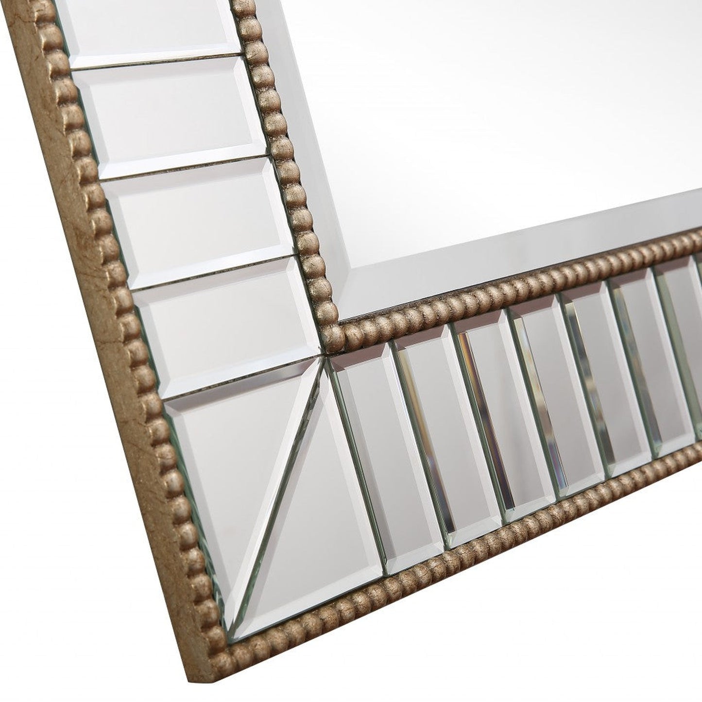 HomeRoots Silver Beaded Leaf Mirror