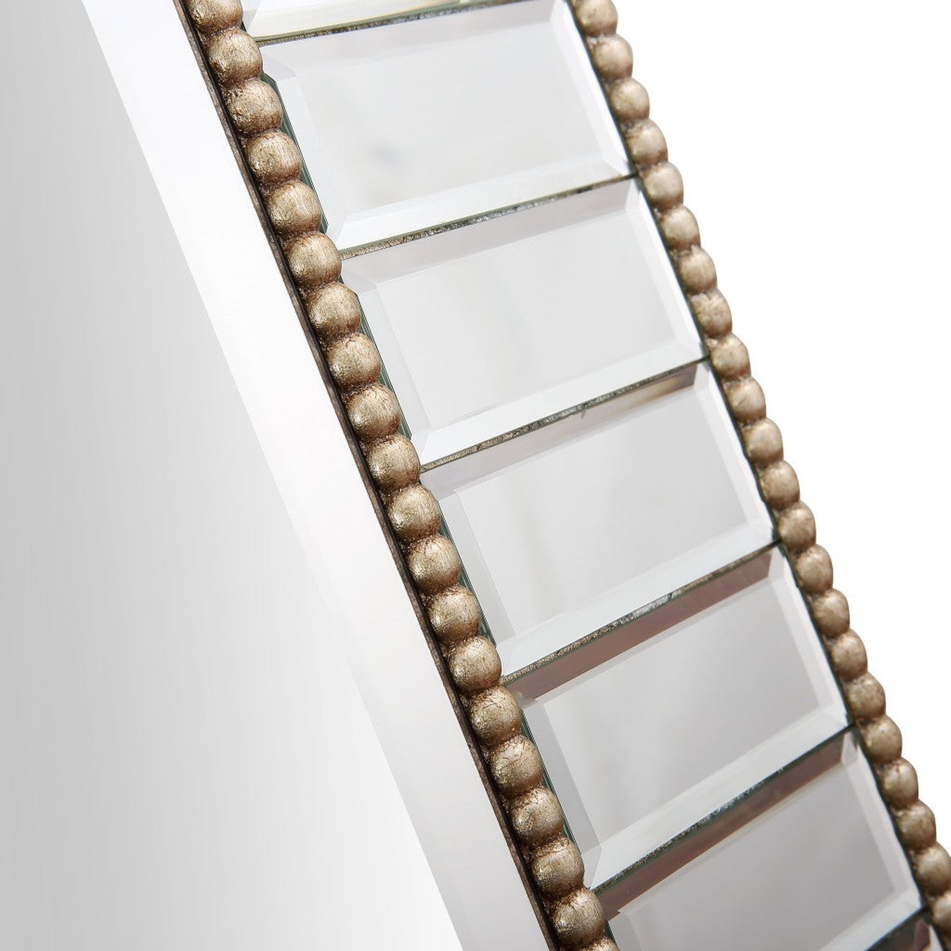 HomeRoots Silver Beaded Leaf Mirror