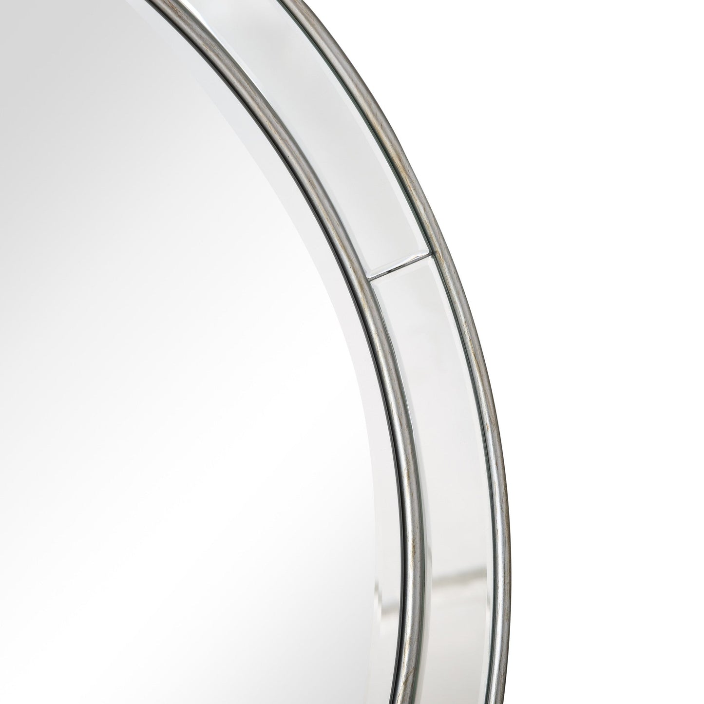 HomeRoots Silver Beaded Wall Mirror