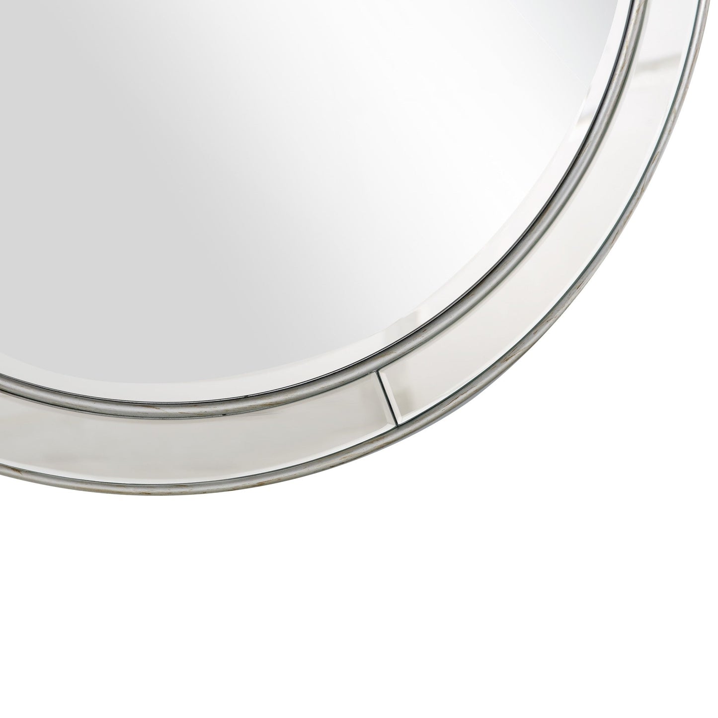 HomeRoots Silver Beaded Wall Mirror