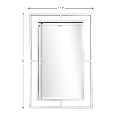 HomeRoots Silver Chic Rectangular Wall Mirror