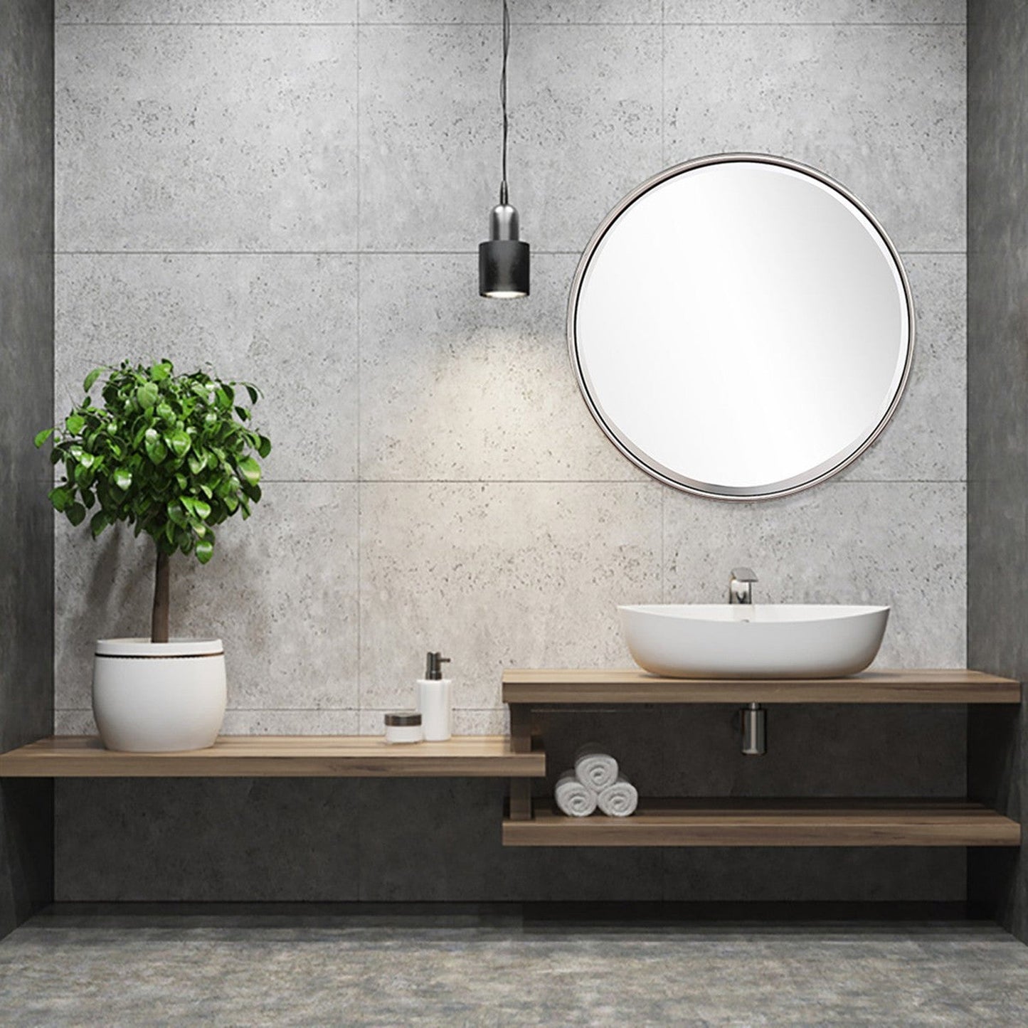 HomeRoots Silver Full Moon Wall Mirror