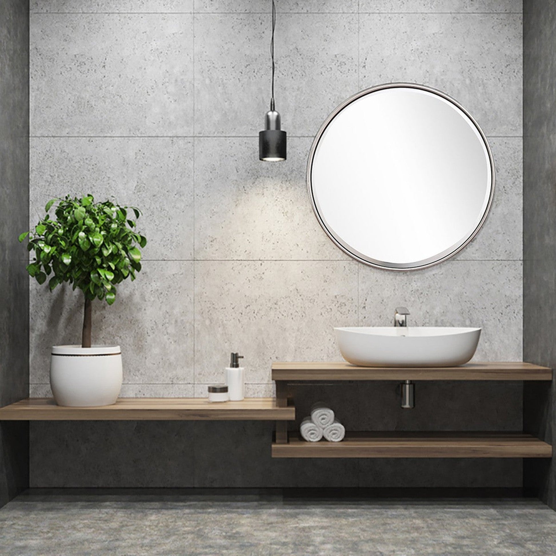 HomeRoots Silver Full Moon Wall Mirror