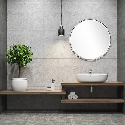 HomeRoots Silver Full Moon Wall Mirror