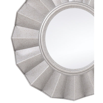 HomeRoots Silver Glass Round Ruffle Mirror