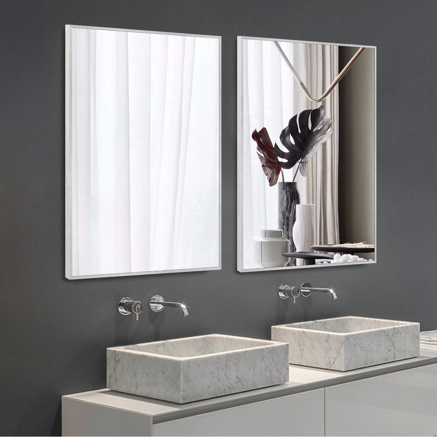 HomeRoots Silver Rectangular Wall Mirror