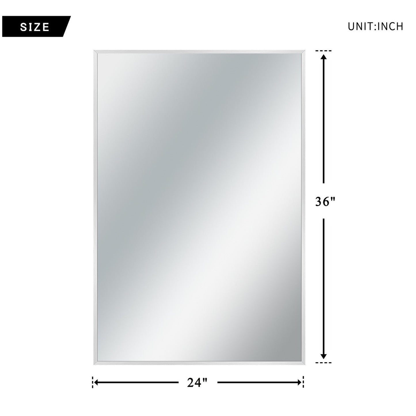 HomeRoots Silver Rectangular Wall Mirror