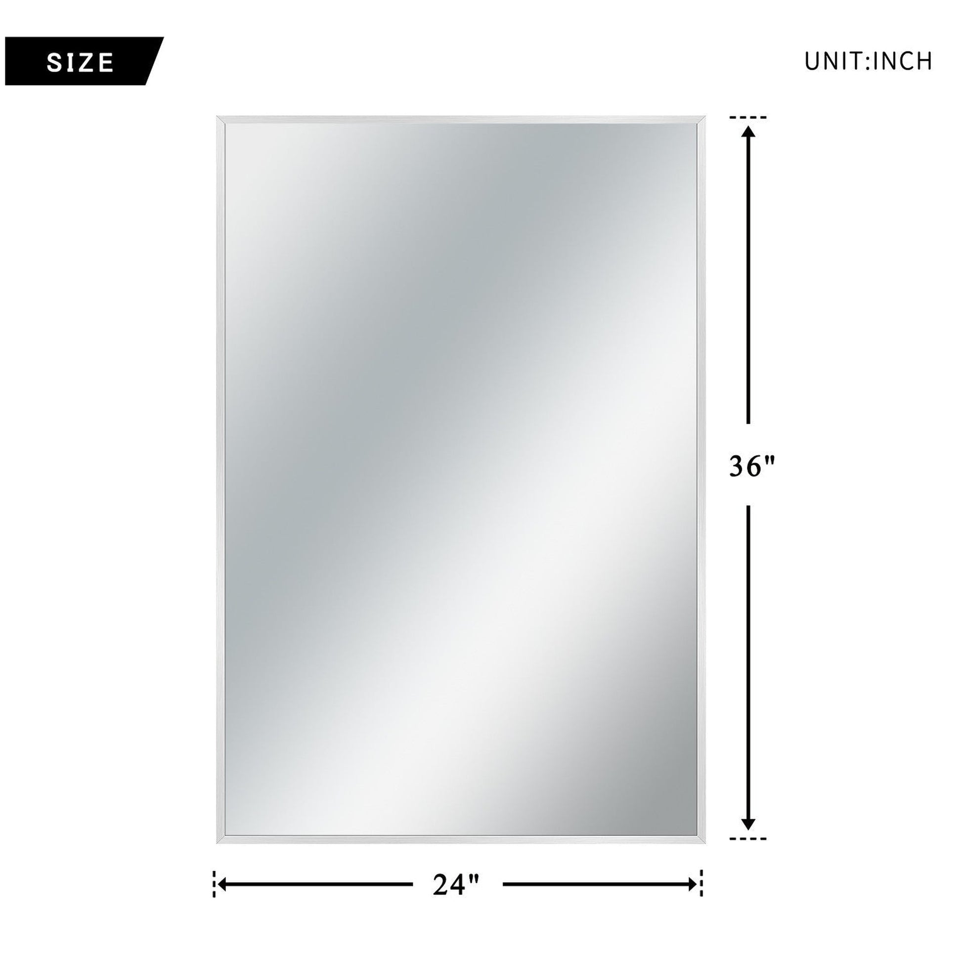 HomeRoots Silver Rectangular Wall Mirror